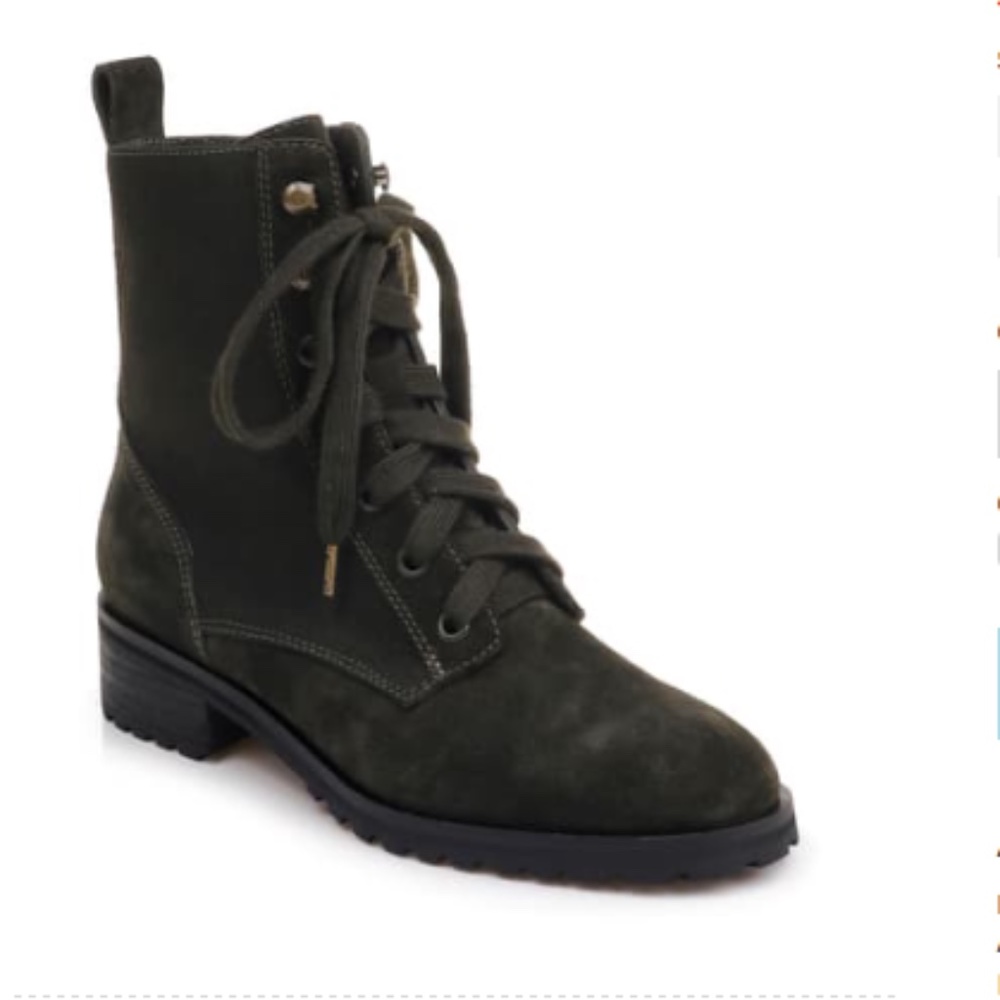 Splendid Hermila Dark Green Suede Combat Boot 6.5